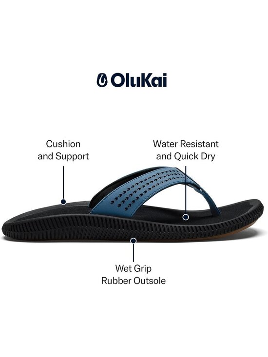 Men\'s Blue Fog Resistant Flip Flops Arch Support Comfort Fit Beach Sandal Shoes main image 5